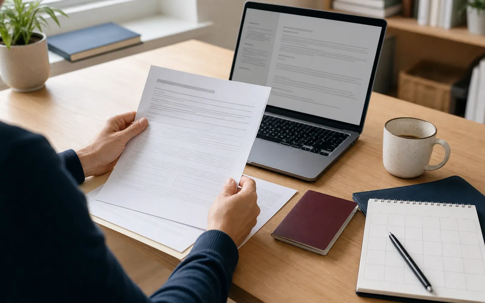 Remote professional reviewing documents for entering and living in Lithuania