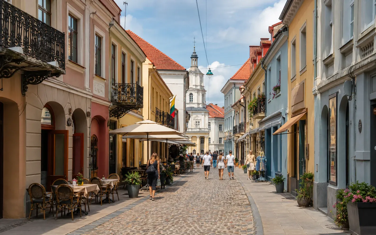 Vilniaus gatvės grindinys ir Kauno senamiesčio fasadai